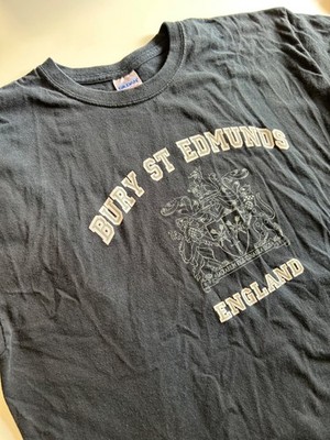 Bury St Edmunds vintage black cotton travel souvenir shield t-shirt Large