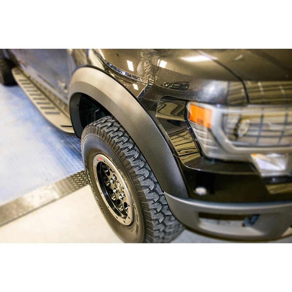 Kit de envoltura acampanada de guardabarros de vinilo de fibra de carbono de 4 piezas para Ford F-150 SVT Raptor 2010-2014 Foto 4 de 4