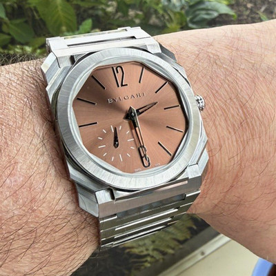 BVLGARI Octo Finissimo Salmon Ultra Thin 40mm pre-owned Complete Set 103856