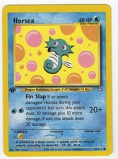Horsea 62/111 common 1st Edition LP Pokemon Card HQ Scan