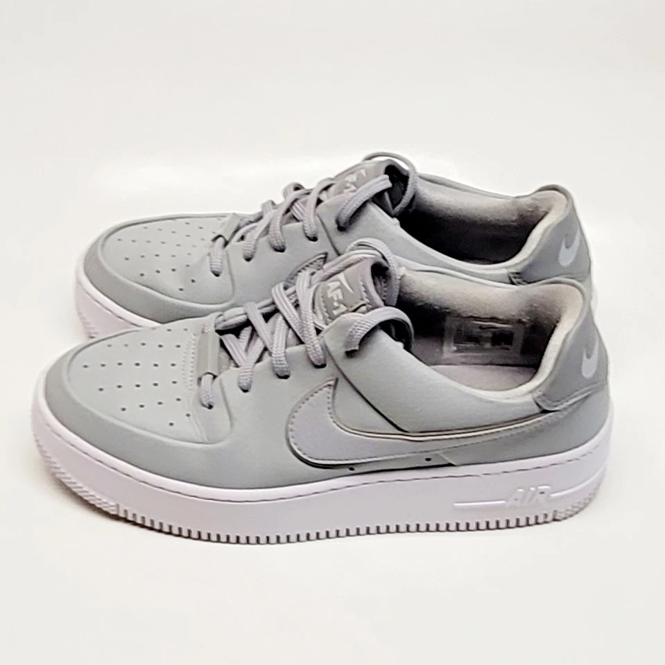 Nike Air Force 1 AF1 Sage Low SZ 9.5 Smoke Grey Gray White Shoes Sneakers Women - Image 3 of 4