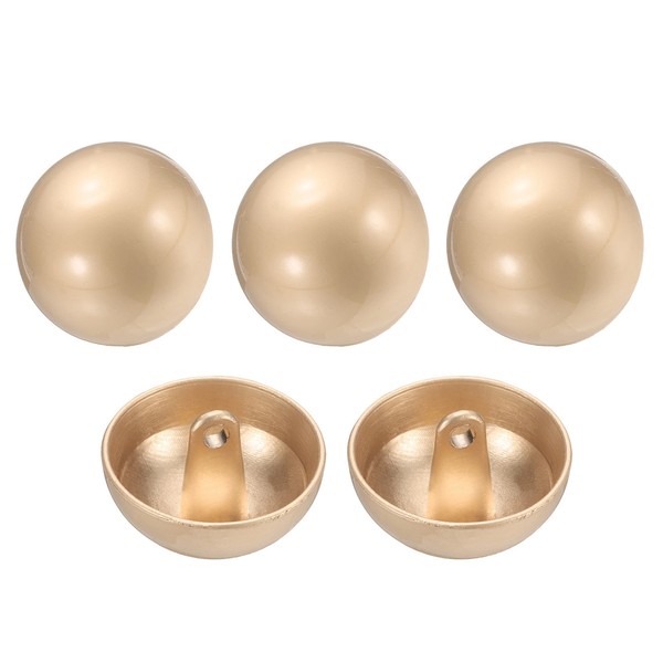 5 StüCk MetallknöPfe Zum NäHen,Rund,20Mm,Einzelloch,Zum Basteln,Goldfarben-image