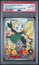 PSA 10 Meloetta 026 Black Star Promo Mega Diancie Battle Deck Pokemon GIOCO PERFETTO
