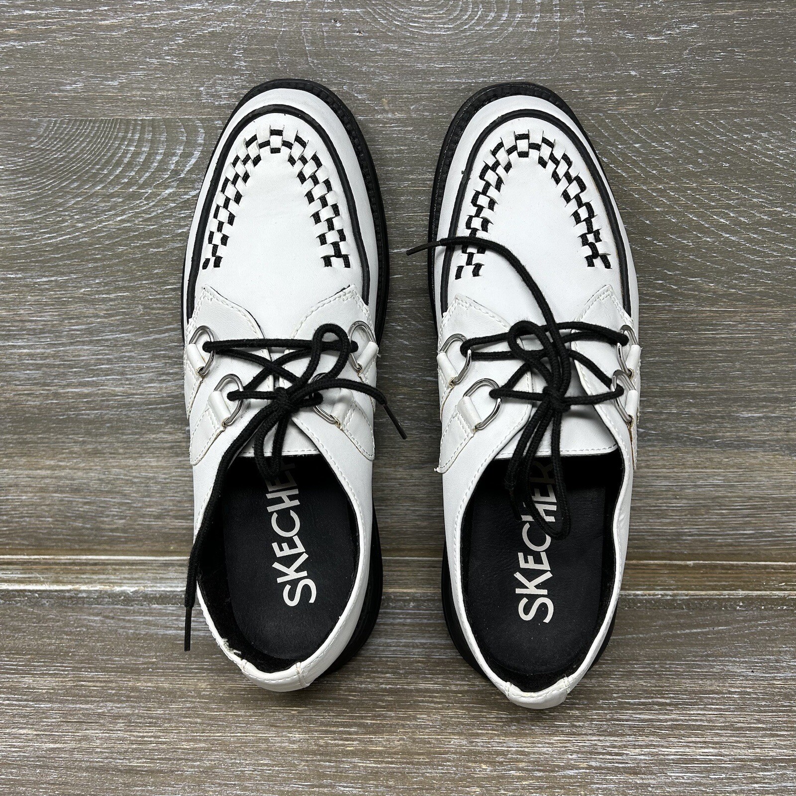 Skechers Leather Upper Balance White Casual Fashion S… Gem