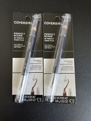 Lot 2 Covergirl Perfect Blend by Perfect Point Plus Eye Pencil #110 Black Brown