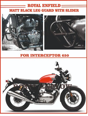 Royal Enfield Matt Black Leg Guard With Slider for INTERCEPTOR 650 - Exp Ship