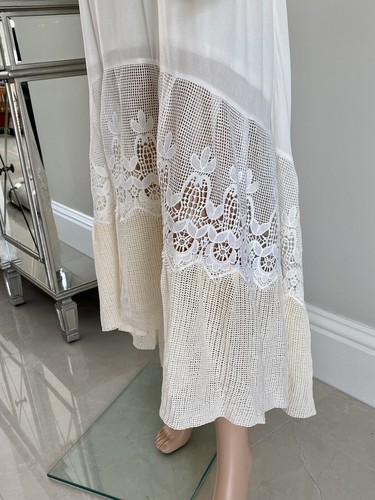 Womens Anthropologie Tracy Reese Dress M Estancia Maxi Crochet w/ Vintage Flair - 第 3/12 張圖片