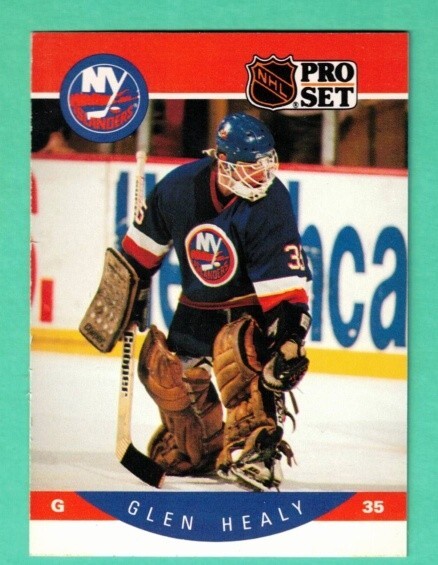1) GLEN HEALY 1990-91 PROSET # 183 ISLANDERS GOALIE ROOKIE NM+