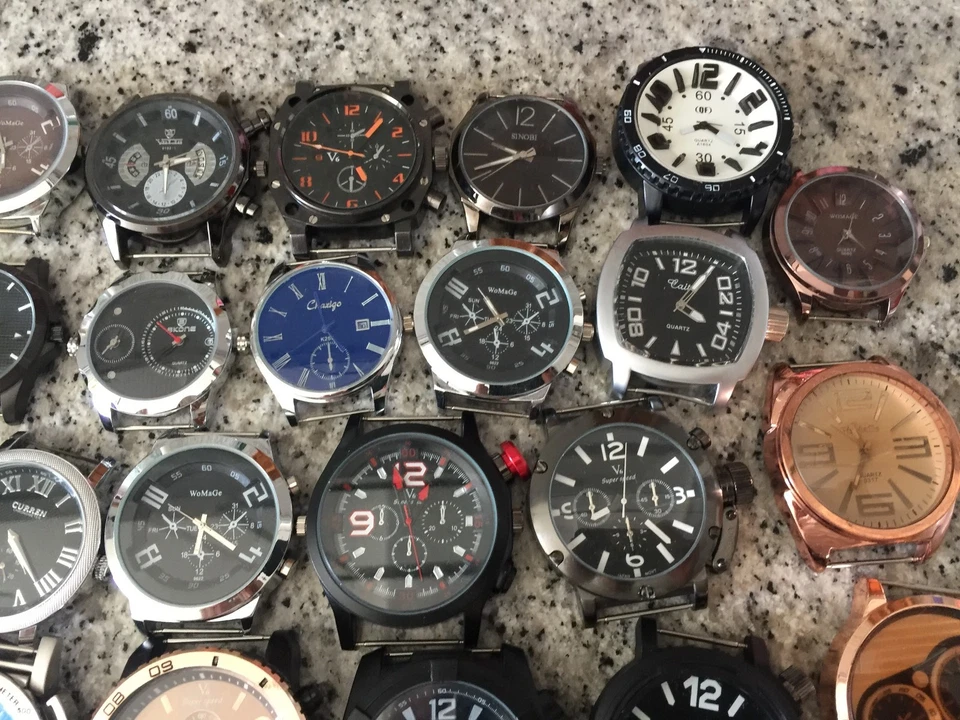 Lote de relojes de pulsera stock para hombres y mujeres zona horaria mixta ejército militar masculino sub Foto 4 de 4