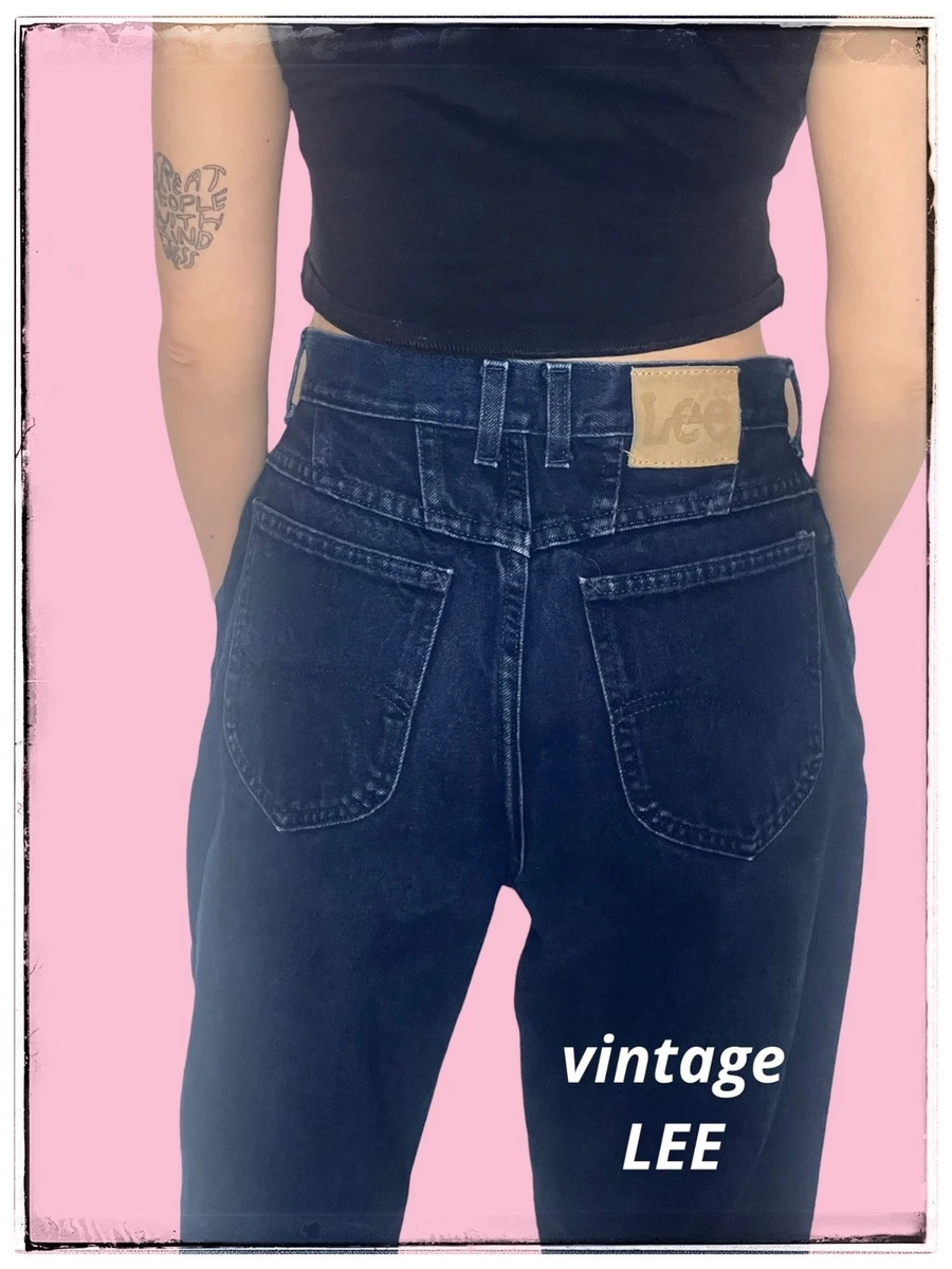 Vintage LEE High Rise Mom Long Leg Dark Wash Jean