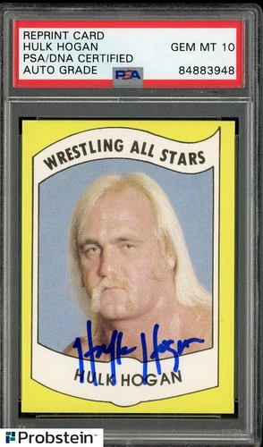 Hulk Hogan Signed 1982 Reprint Wrestling Card #2 PSA/DNA 10 AUTO