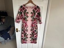 WOMENS PHASE EIGHT FLORAL SHORT SLEEVE DRESS UK 12 MEDIUM EVENING LONG SUMMER