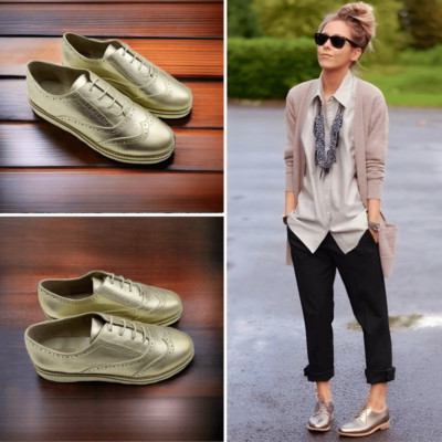 Australia Lux Collective George Oxfords in Gold Size 10 MSRP $150