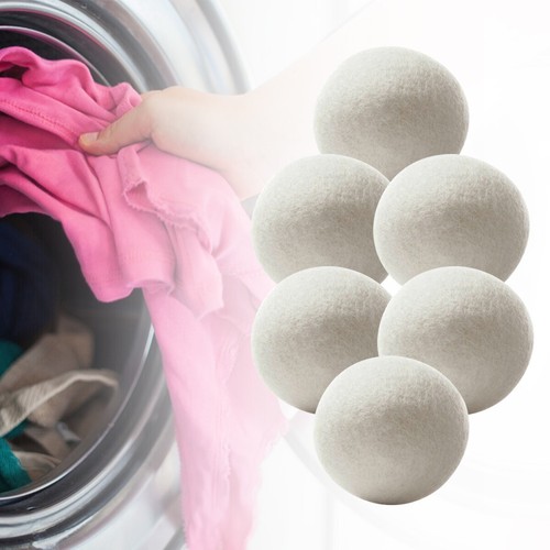 6X Reusable Wool Tumble Dryer Balls Home Natural Laundry Pactical Clean