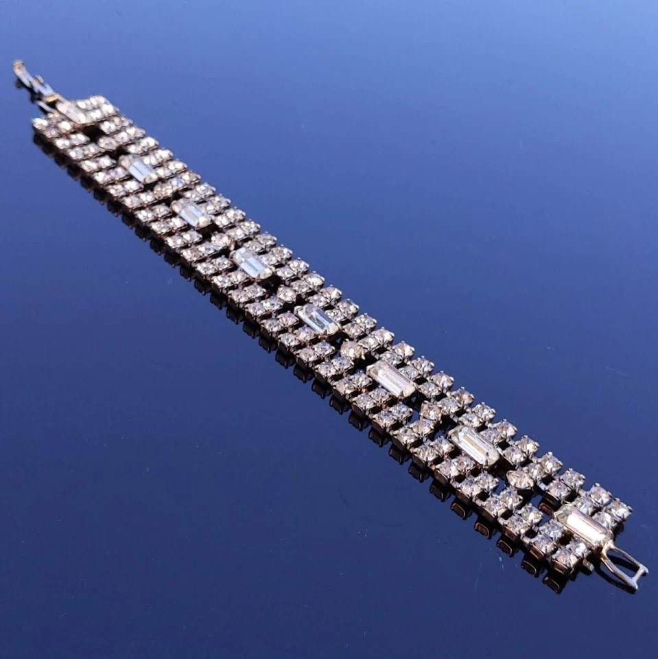 Винтажный со стразами четыре нити теннис взлетно-посадочная полоса браслет огонь продажи был $125 - Изображение 2 из 4