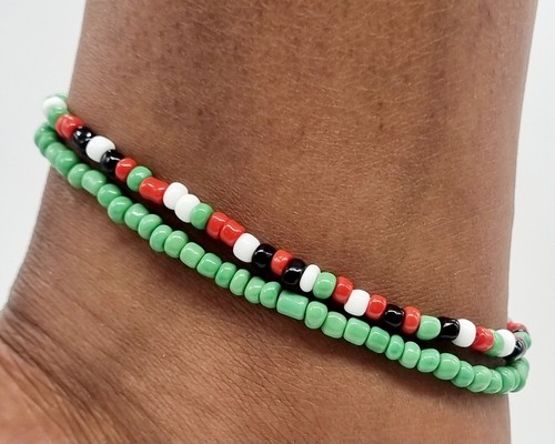 Tobillo elástico con cuentas rasta boho pulsera cadena pie tobillo amistad 25cm - Imagen 26 de 35