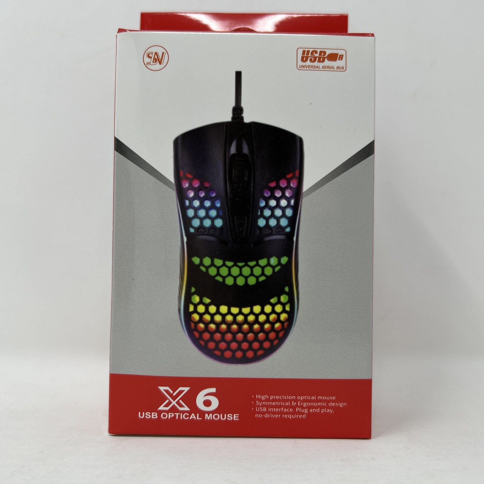 Ligenz X6 USB Optical Wired High Precision Gaming Mouse Ergonomic Design NEW 796