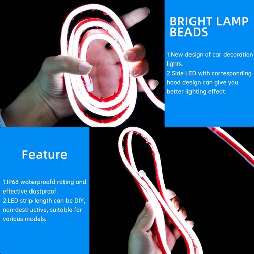 Flexible Car Hood LED White Strip Lights Dynamic Scan Start Up Hood beam Kit - Picture 2 of 20