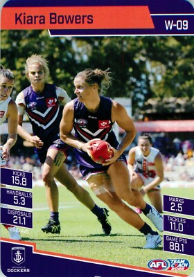 2022 FREMANTLE DOCKERS AFLW Card KIARA BOWERS Teamcoach