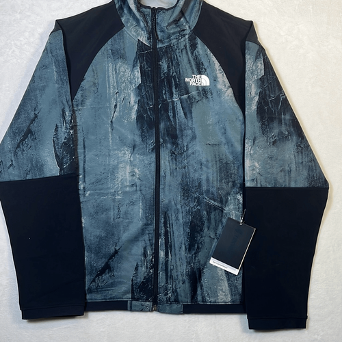 North Face Tekware Full-Zip Hoodie- Goblin blue/ Granitic rock print- NWT-Large - Picture 4 of 10