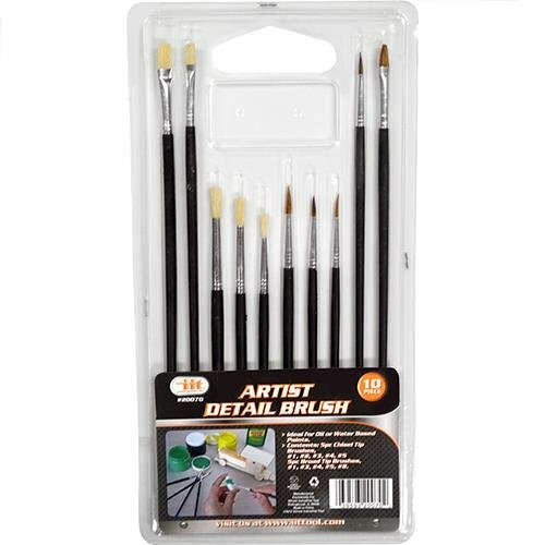 10 pcs Artist Detail Brush Set Perfect for oil or water based paints