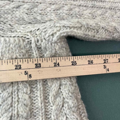 Soft Surroundings Sweater Womens XL Gray Wool Blend Cold Shoulder Cable Knit - Picture 9 of 10