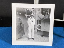 At Attention on Ship 1947 Vintage Photo Post WWII US Navy Sailor's Estate