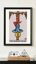 The Hanged Man Art Nouveau Tarot Card Wall Art Print