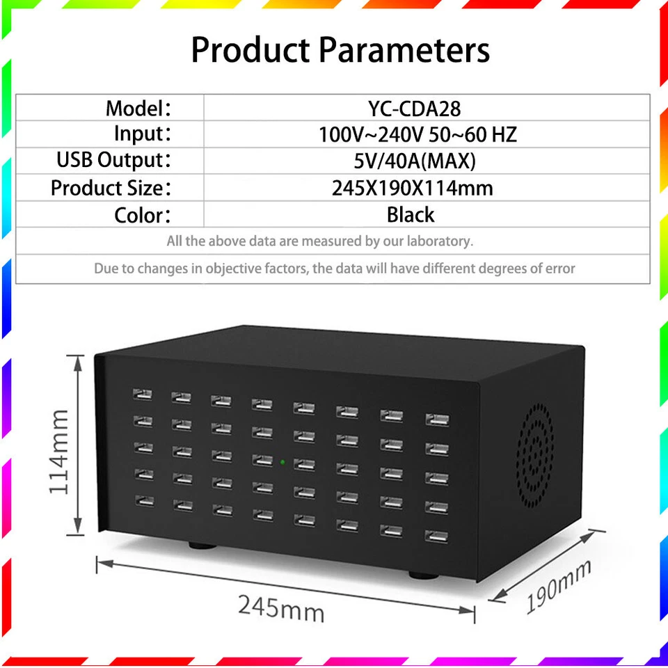 40-port USB output 5V/40A intelligent charging input 100-240V ~ 4A 50-60Hz - Image 4 of 4