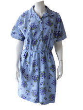 Vintage 80s Violets Chambray Playsuit Floral Print Romper Size 10/12/M Shorts