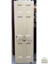 Ornate 6 Panel Door with Gilded Appliques, NJ Georgian Estate Salvage, 28 x 89.5