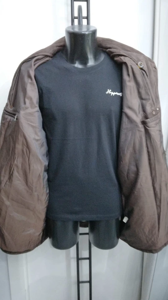 WILSONS Chaqueta De Piel Verdadera Usada Para Hombre Talla XL Marrón XYM862L - Imagen 2 de 4