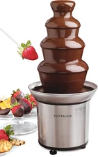 4 Tier Electric Chocolate Fondue Fountain Machine for Parties - Melts Cheese, Qu