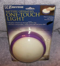 WIRELESS PURPLE EMERSON ONE-TOUCH LIGHT BATTERY OPERATED USES AA BATTERIES NEW