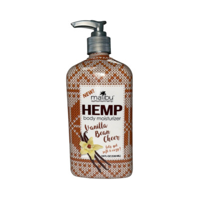 Malibu Hemp Vanilla Bean Cheer Moisturizer Body Lotion Tan Extender 18oz