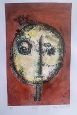 Original Affordable Art Monoprint  hand printed  ‘ face’
