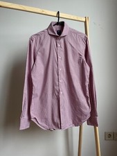 Boggi Milano Goose Foot Pattern Custom Fit Dress Shirt Size EUR 48