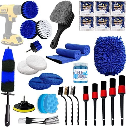 Cuoreca Car Detailing Kit Interior and Exterior Cleaner, Car Cleaning Kit, Professional Detailing Brush Set, Car Wash Kit, Auto Detailing Kit