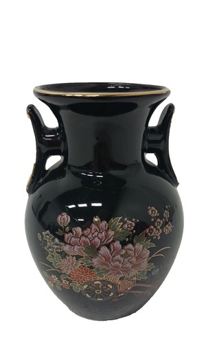 60s 70s Era Kutani Yakiware Ceramic Art Pottery Vase Kitamura