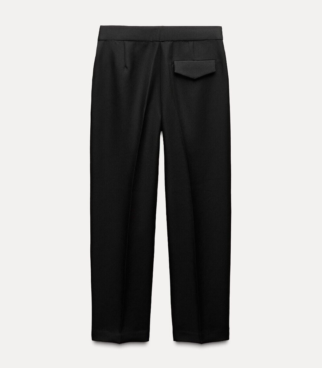 Zara Jewel Bead Embellished High Waist Trousers Black Size XS