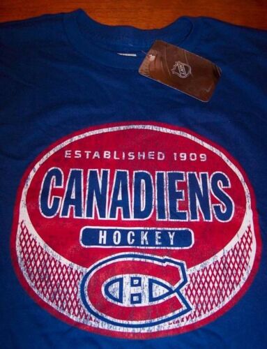 VINTAGE MONTREAL CANADIENS  NHL HOCKEY EST. 1909 T-Shirt SMALL NEW w/ TAG - Picture 1 of 3