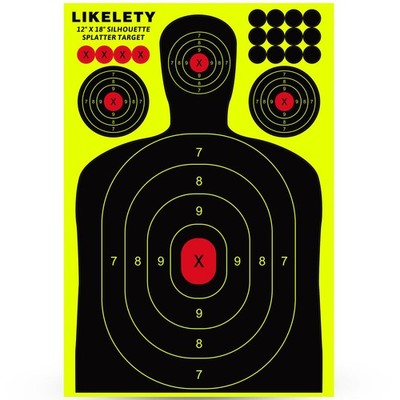 12 X18 Inch 10/25/50Pack Silhouette Splatter Targets, Adhesive Shooting Target S