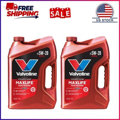 2 Pack, Valvoline MaxLife High Mileage 5W-20 Synthetic Blend Motor Oil 5 Quart