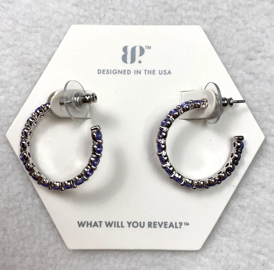 Pendientes de fiesta BP Bomb zafiro circonita cúbica chapado en rodio RBP7051 NUEVOS CON ETIQUETAS $132 Foto 2 de 4