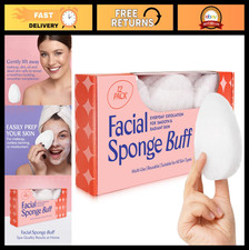 12 Pack Exfoliating Facial Sponges - Daily Cleansing Scrubber Pads for Makeup