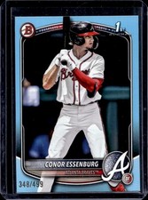 2025 Bowman Draft Conor Essenburg Sky Blue Border 1st Prospect #/499 Braves