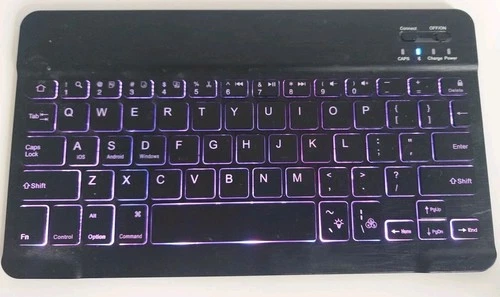 Ultrathin wireless bluetooth keyboard IOS, Android, Windows Lights Rechargeable