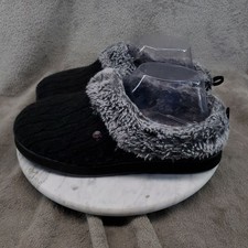 Bobs by Skechers Shoes Womens Size 8 Ice Angel Black Textile Slippers Read