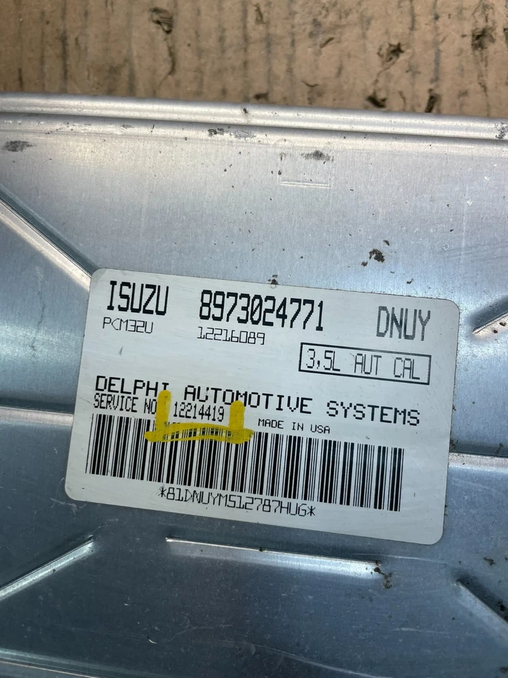 Компьютер управления двигателем 2002 2004 Isuzu Rodeo ECU ECM 12214419 OEM U9311 DG - Изображение 4 из 4