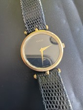 BN92 Vintage Black Dial Mid Size 30mm Gucci Watch Untested Needs Battery-Band**